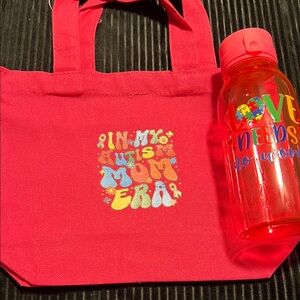 Vibrant Red Kids Swim Tote and Bottle Set